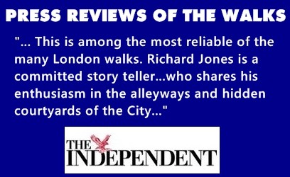 The Independent newspaper review of Richards London Walking Tours.