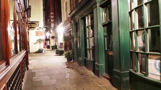 The old alleyway where A Christmas Carol began.