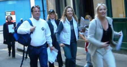 A group of people on one of our London Walking Tours.
