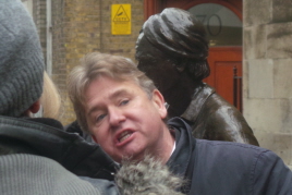 Richard Jones by the Cordwainer statue.