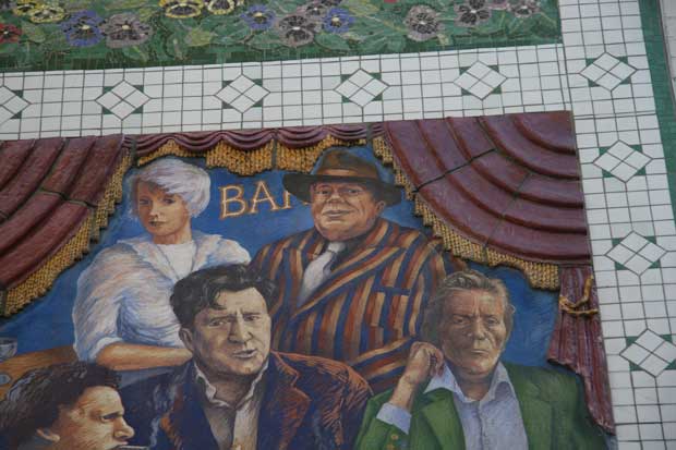 The Carnaby Street Mural in Soho showing famous figures from Soho's past..