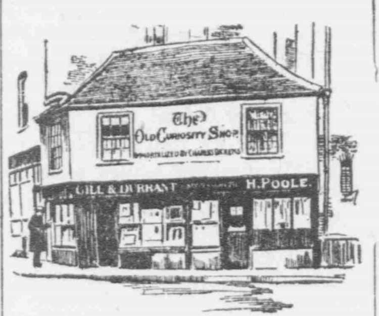 A sketch of the Old Curioisty Shop in 1907.