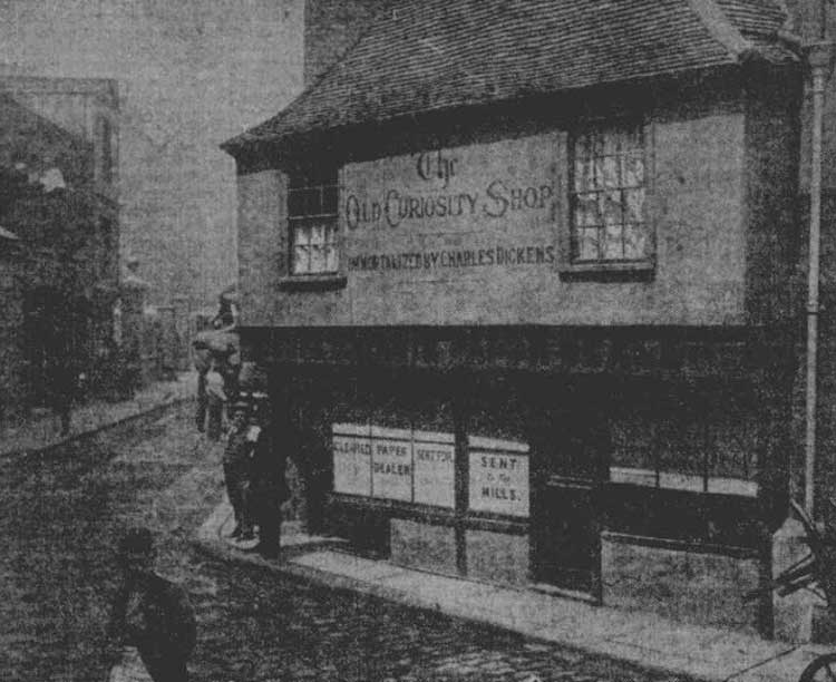 A Victorian photograph of The Old Curiosity Shop.