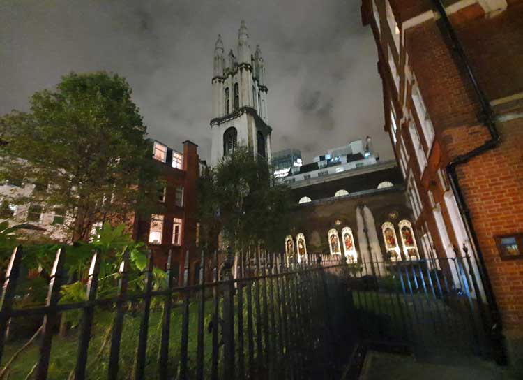 The church and tower of St Michael, Cornhill.