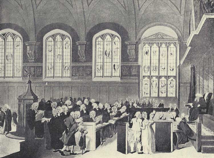 An illustration showing the Court of Chancery.