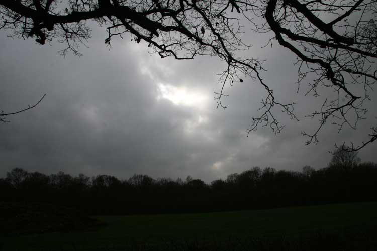 A dark and sinister sky over Pluckley.