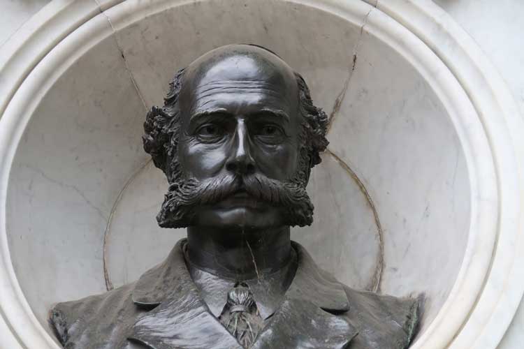The bust of Sir Joseph Bazalgette.
