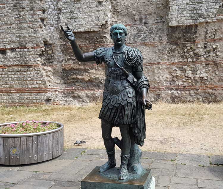 The statue of Trajan.