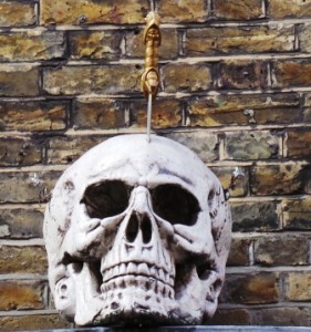 The skull outside Tom Baker in Soho.