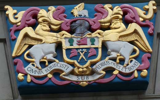 The coat of arms of the Butchers Company.