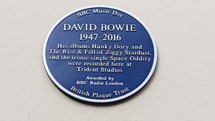 A blue plaque to David Bowie.