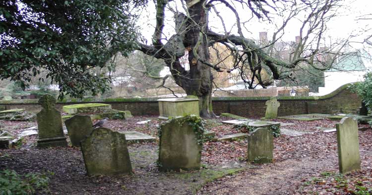 Haunted graves in Hampstead Churchyard.