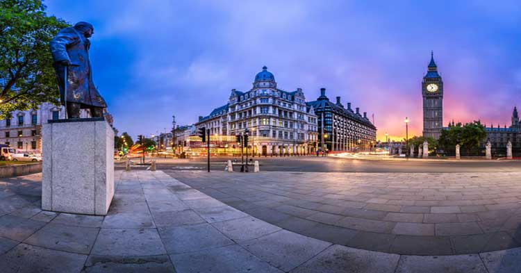 A view of London's Parliament Square.