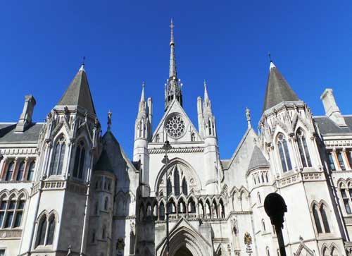 The exterior of the Royal Courts of Justice.