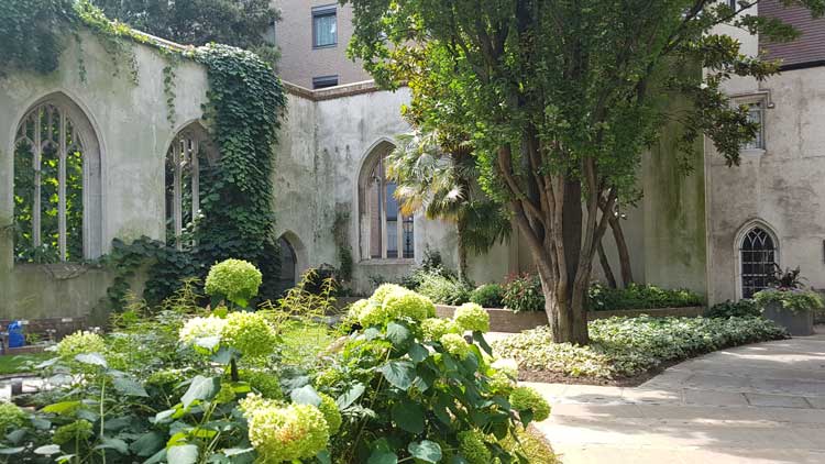 The ruins of St Dunstan In The East