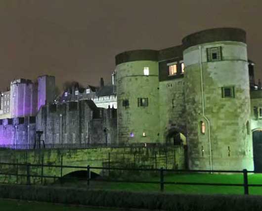 The Tower of London by night.