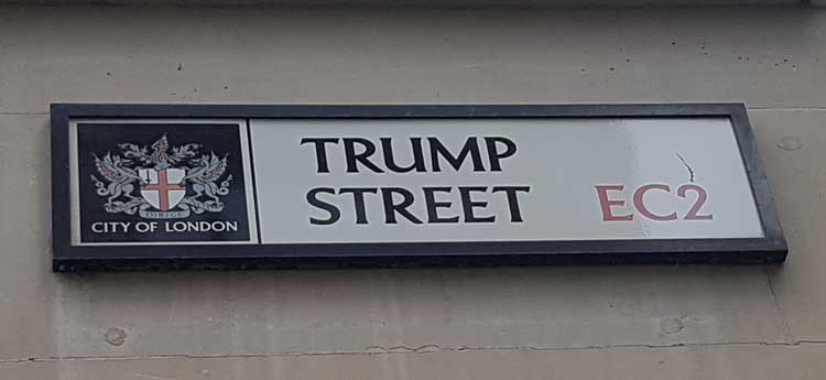 The sign for Trump Street.