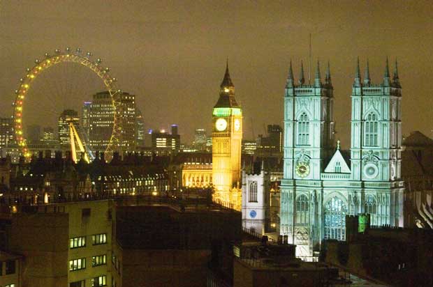 The Westminster skyline by night.