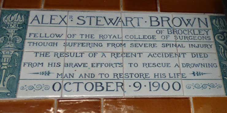 The memorial plaque to Dr Alexander Stewart Brown.