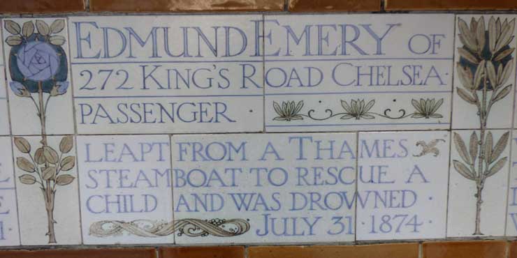 The memorial plaque to Edmund Emery.