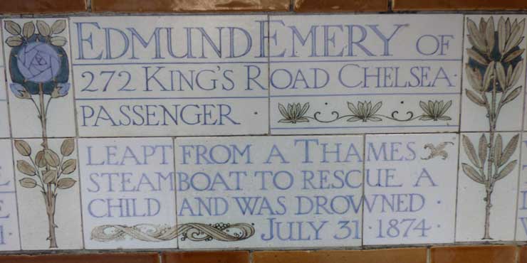 The memorial plaque to Edmund Emery.