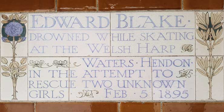 The memorial plaque to Edward Blake.