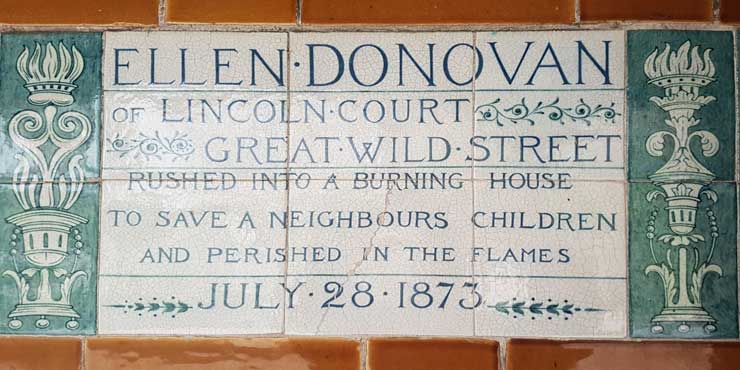 The memorial plaque to Ellen Donovan.