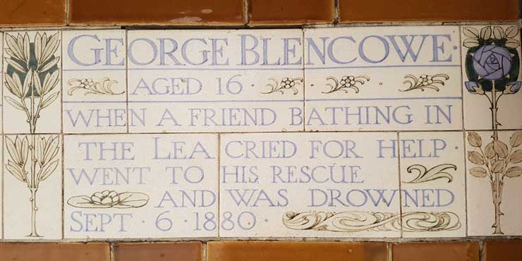 The memorial plaque to George Blencowe.