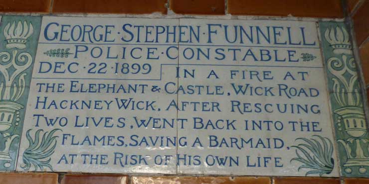 The Memorial plaque to George Stephen Funnell.