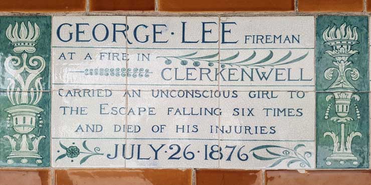 The memorial plaque to George Lee.