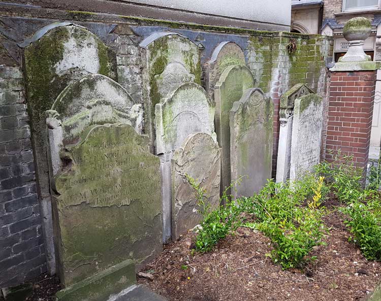 Some of the graves in Postman's Park.