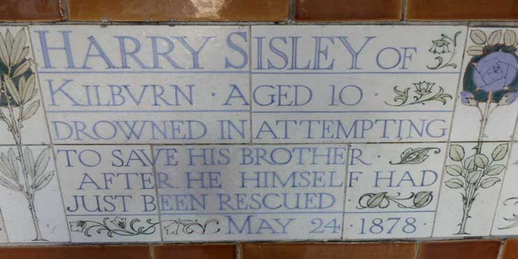 The memorial plaque to Harry Sisley.