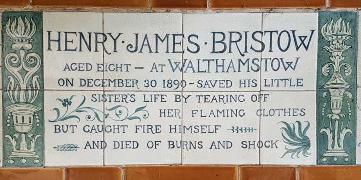 The memorial plaque to Henry James Bristow.