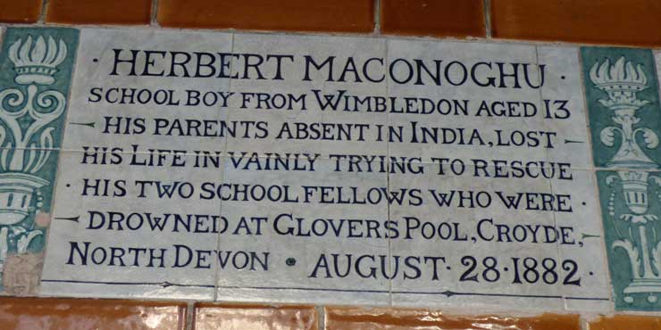 The memorial plaque to Herbert Maconoghu.