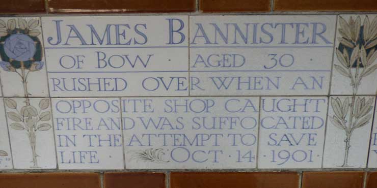 The memorial plaque to James Bannister.