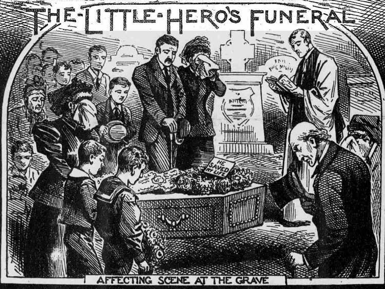 An illustration showing the funeral of John Clinton.