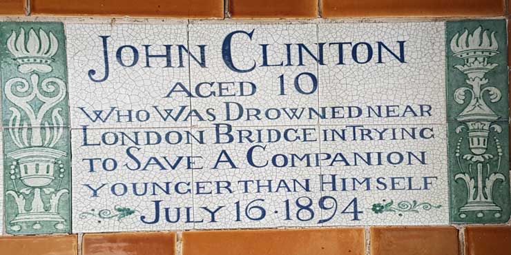 The memorial plaque to John Clinton.
