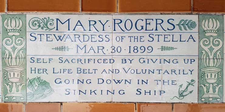 The memorial plaque to Mary Rogers.