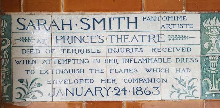 The memorial plaque to Sarah Smith.