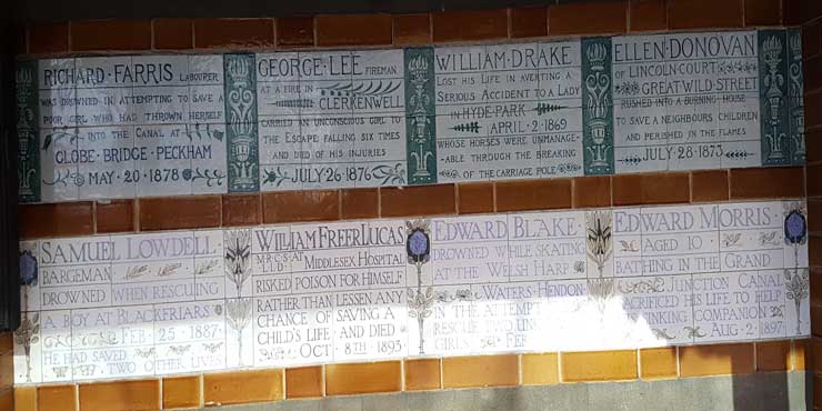 The memorial plaques in section four.
