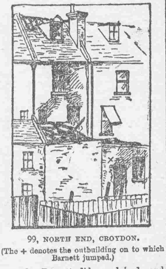 A sketch showing the scene of the fire.