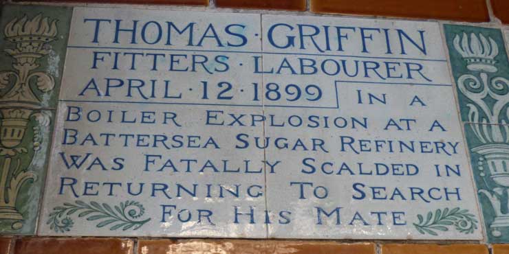 The memorial plaque to Thomas Griffin.