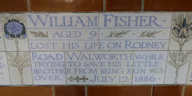 The memorial plaque to William Fisher.