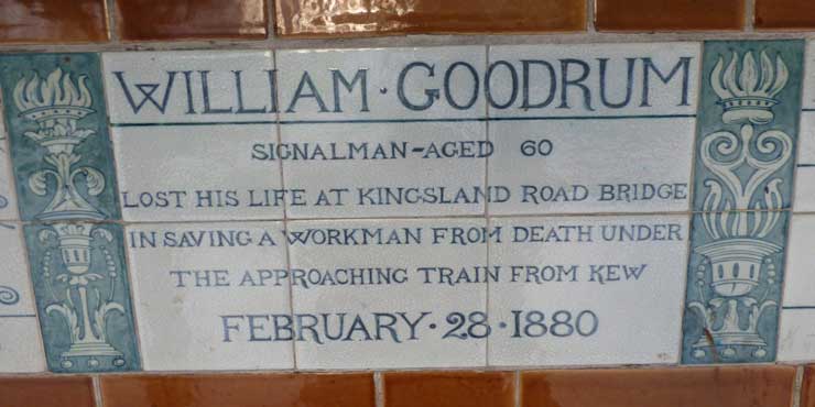 The memorial plaque to William Goodrum.