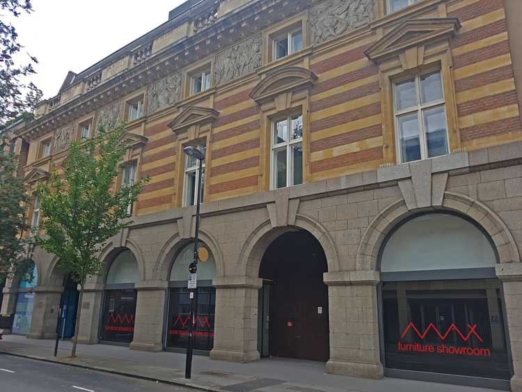 The facade of the building at 24 Britton Street.