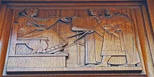 A Panel on the door of number 32 Cornhill.