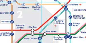 A tube map showing Abbey Road station