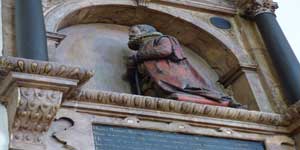 The figure on Robert Balthrope's memorial.