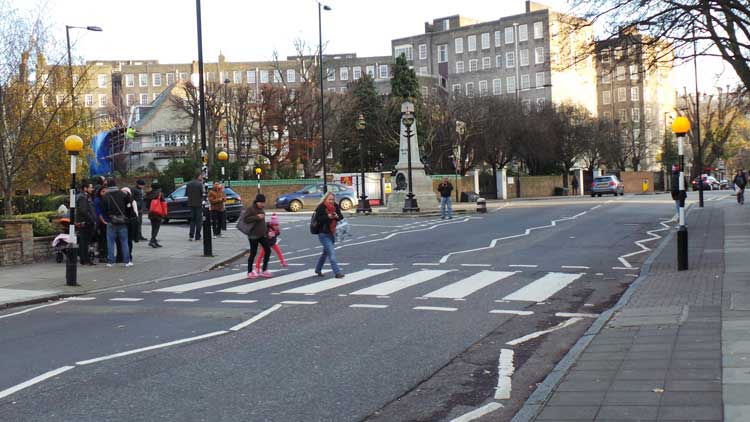 The iconic Abbey Road Crossing made famous by the Beatles.