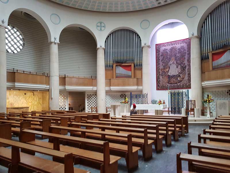 The interior of the Church of Notre Dame de France.